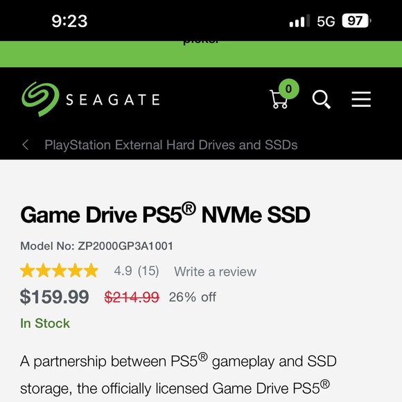 SEAGATE Game Drive M.2 2TB - Picture 2 of 2